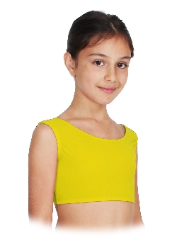 TOP DANZA LYCRA CORTO CON SPALLINE SPESSE GIALLO BAMBINA